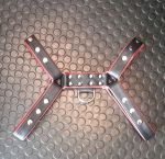 Leather Fetish Freak OTS Harness, Red Piping